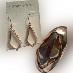 KENDRA SCOTT earrings rose gold Bundle & (Non KS) rose gold bracelet